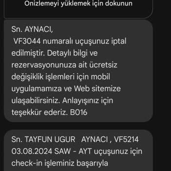 Ajet Uçuşlarımızı İptal Ederek Bizi Mağdur Etti