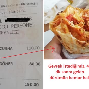 Tatbak İskenderun Döner Gaziantep Tatbak Üniversite Şubesi 50 Dakika Teslimat Süresi
