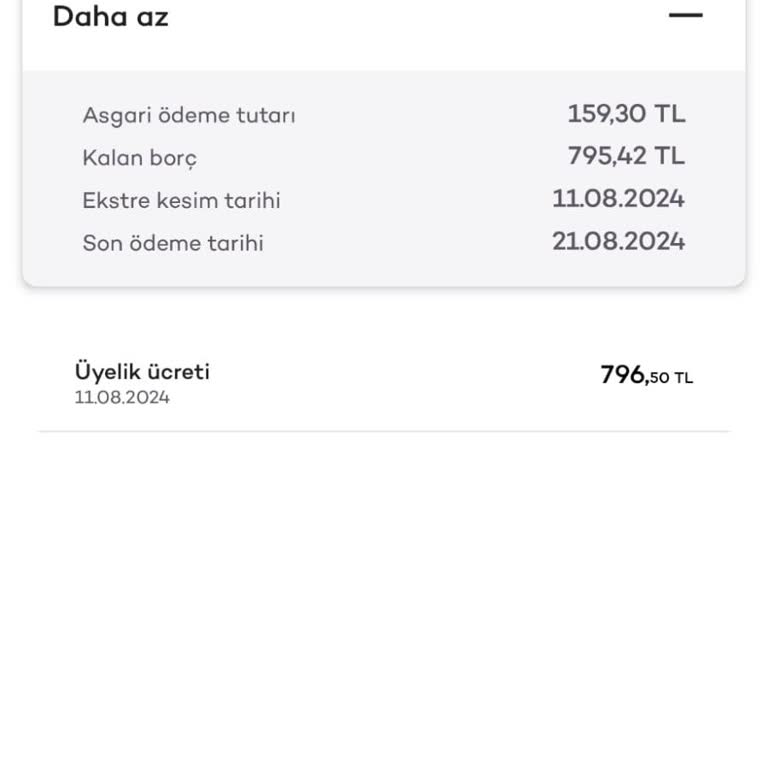 Akbank Kullanmadığım Kart Üzerinden 796.50 TL Üyelik Ücreti