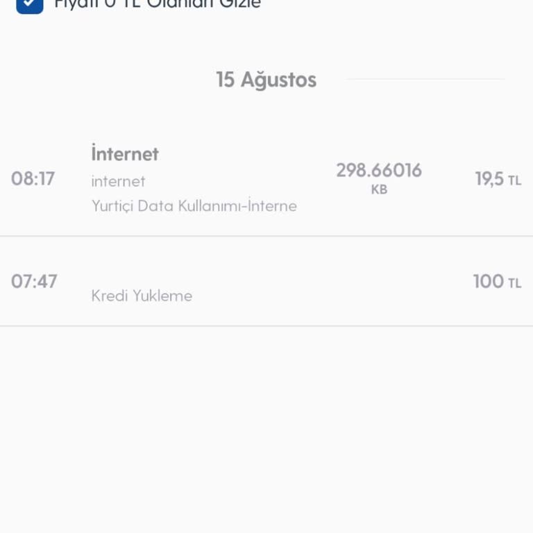 Yanlış Mobil Veri Ücreti Kesintisi ve Hatalı İşlem