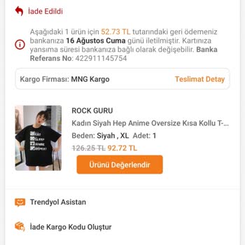 Trendyol İade Sonrası Ücreti Eksik Gönderdiler