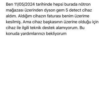 Hepsiburada Dyson Gen5 Cihaz Arızası