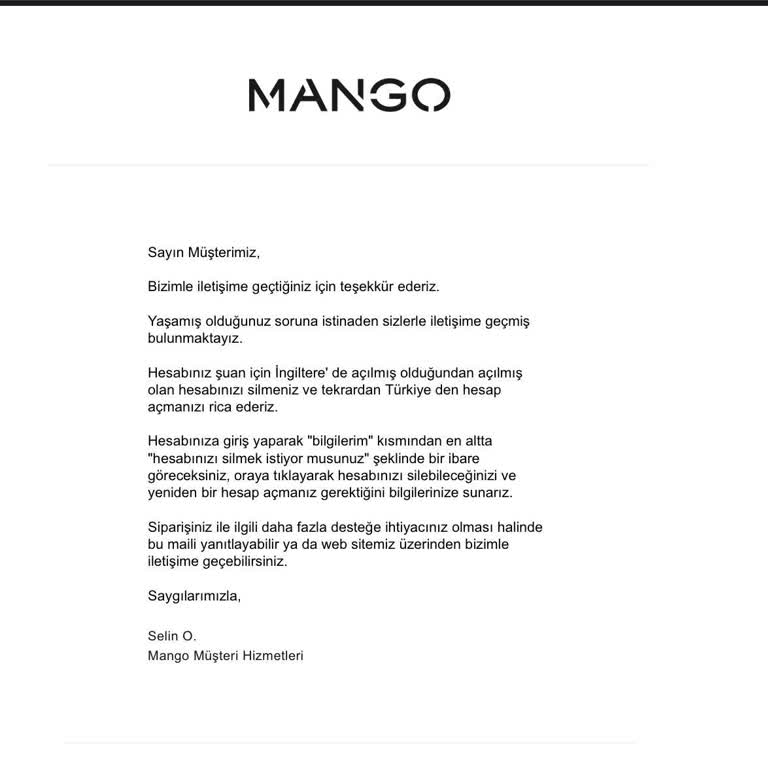 Saygısız Temsilci Ve Çözümsüz Mango