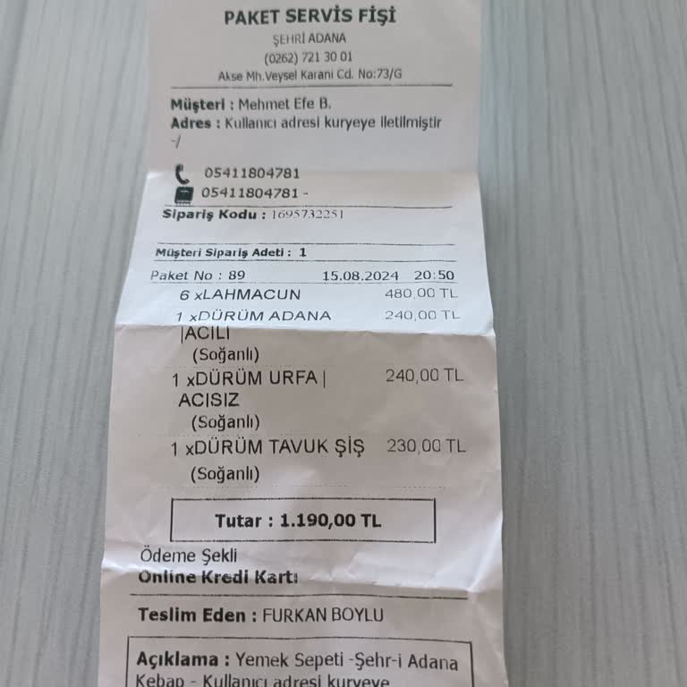 Yemek Sepeti Eksik Sipariş Gelmesi Ve Kuryenin Restorana Suç Atması