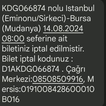 BURULAŞ İade Talebi Teşekkürler