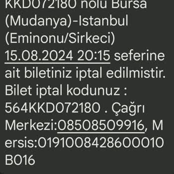 BURULAŞ İade Talebi Teşekkürler