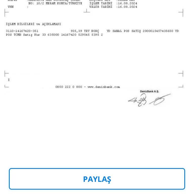 Denizbank Yd Sanal Pos Adında Hesabımdan Onayım Olmadan Para Çekimi Yapılmış