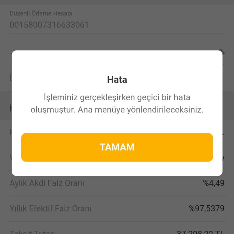 VakıfBank Mobil Üzerinden Kredi Çekemiyorum
