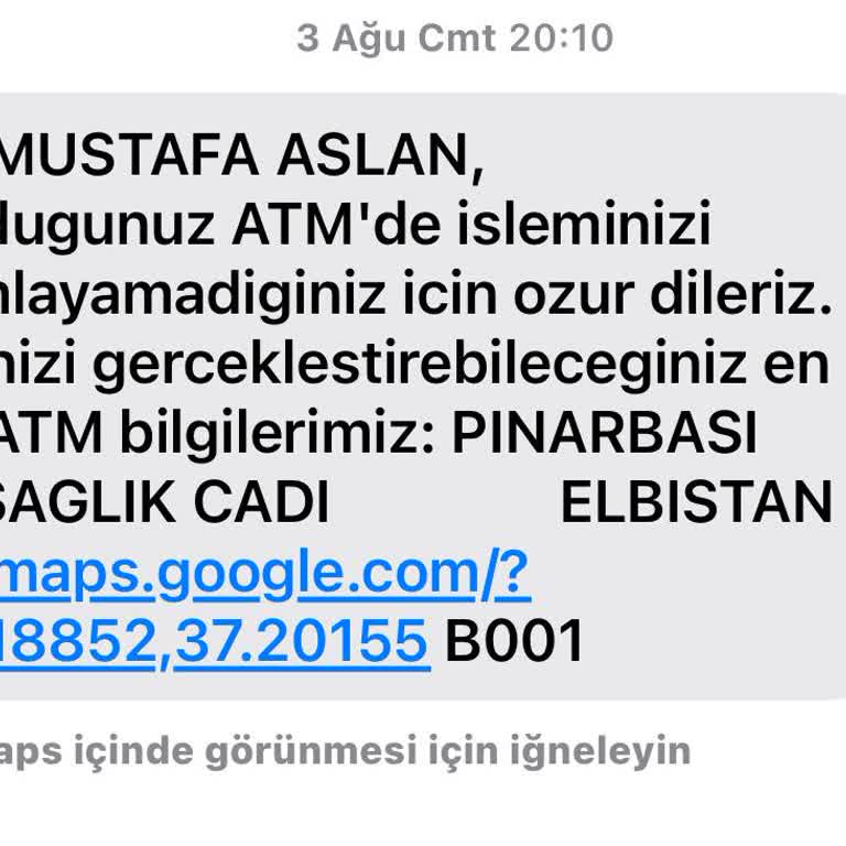 Ziraat Bankası Ziraat ATM Arıza