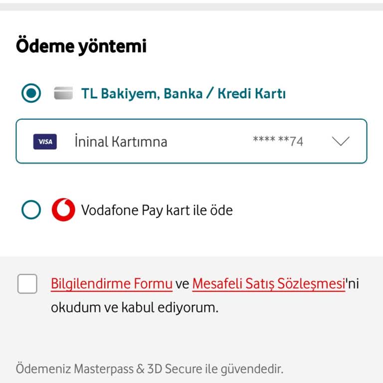 Vodafone Yanımda Uygulamasında Ödeme Sorunu