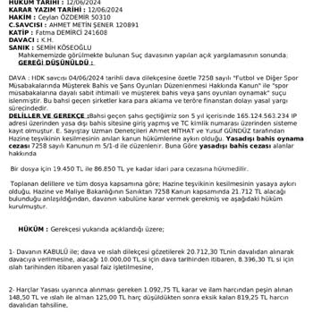 Özgür Hukuk (SMS) Sn. Semih Dosyanızın Karar Günüdür. Bilgi Almak İçin Arayınız.