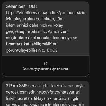 Vodafone Doğrulama Kodu ve Link Problemi