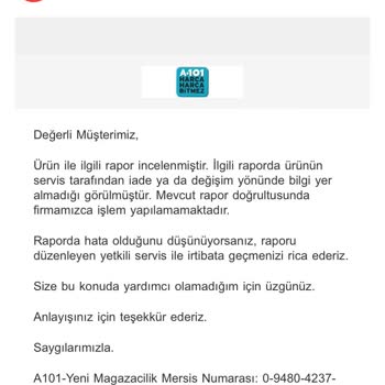 A101 Kalitesiz Sorunlu Elektronik Ürünü İade Almıyor