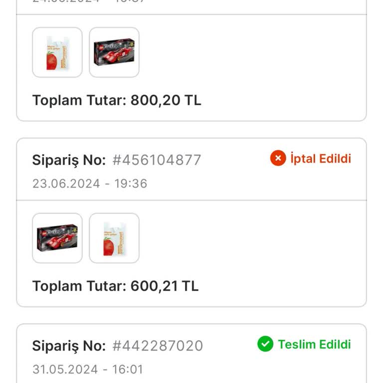 Migros Sanal Market Teslim Edilmeyen Sipariş. Hazırlanıyor...