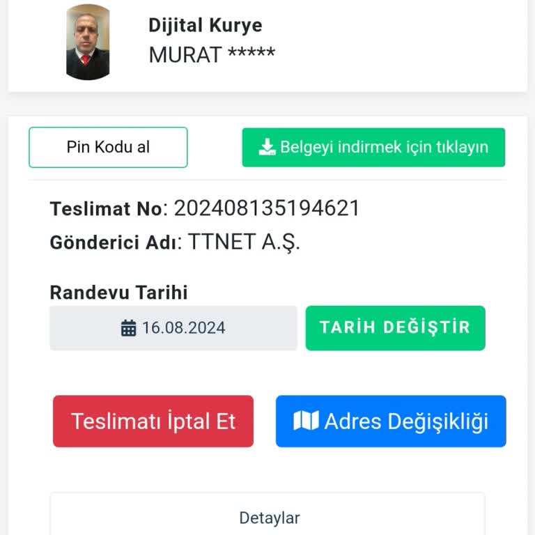 Dijital Kurye Randevusuna Gününde Gelmemekte,