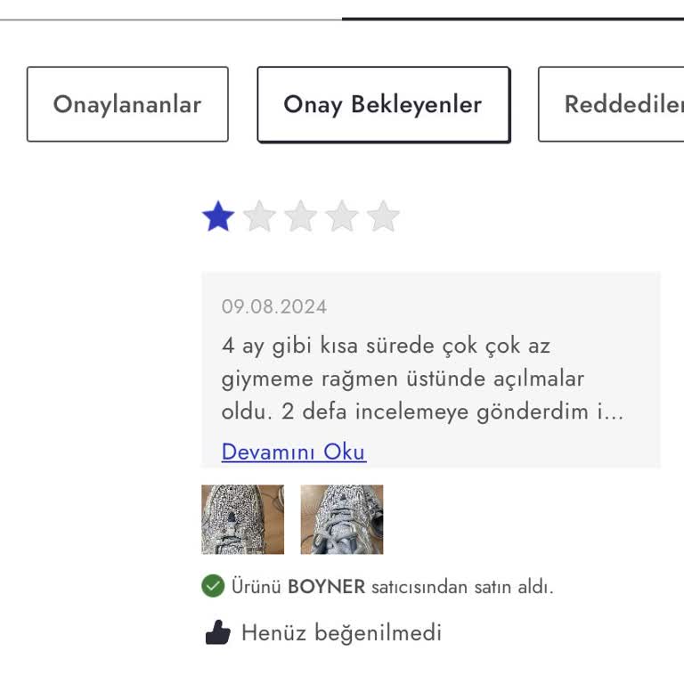 Boyner Mağazası Olumsuz Yorumları Göstermeyerek Tüketiciyi Yanıltıyor