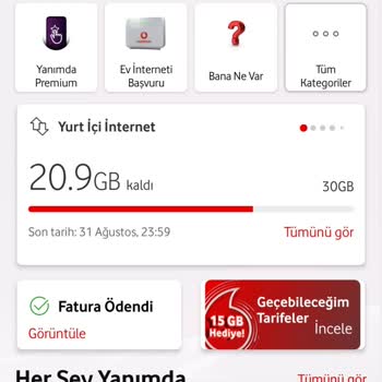 Vodafone Red 30 GB Ultra Paketi Hızla Tükeniyor