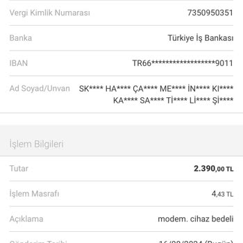 Skynet İletişim Hizmetleri Skynet Haberleşme'den Şüpheli Modem Ve Kurulum Ücreti Talebi