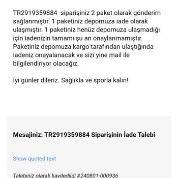 Decathlon’a İade Ettiğim İki Üründen Sadece Birisi İçin İade Yapıldı