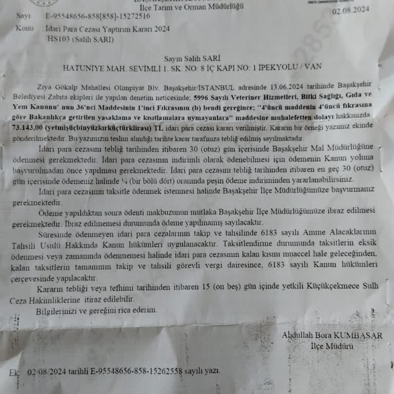 Başakşehir Belediyesinin Yaptığı Kurbanlık Mağduru
