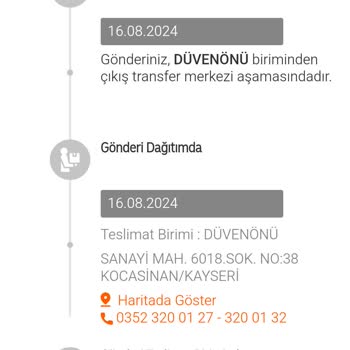 MNG Kargo Kayseri/düvenönü Teslimat Birimi Hataları