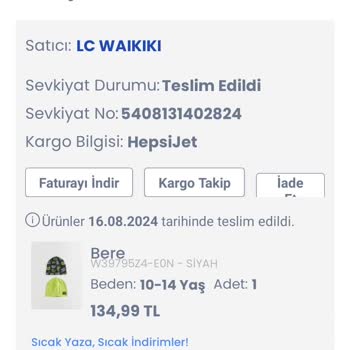 LCW Eksik Ürün Kargolama
