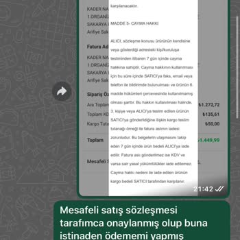 Mervenakyuz İade Kabul Etmiyor