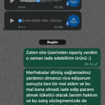 Mervenakyuz İade Kabul Etmiyor