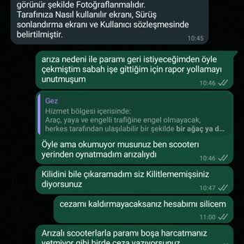 Gez Mobility Gez Haksız Yere Hesabıma 250TL Ceza Uyguladı