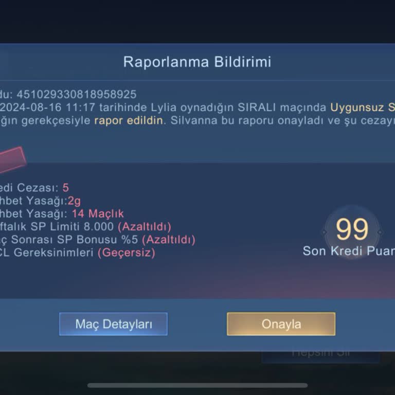 Mobile Legends Bang Bang Oyun İçi Hatalar