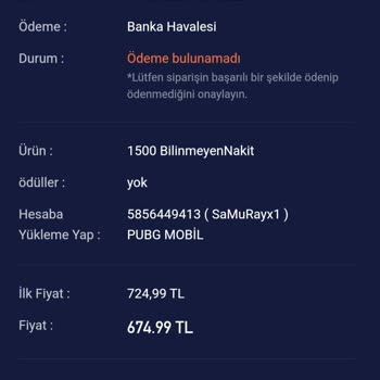 Midasbuy Ödeme Bulunamadı Sorunu