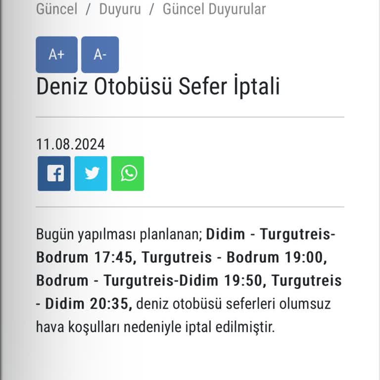 İDO Feribot Seferinin İptali Ve Mağduriyet