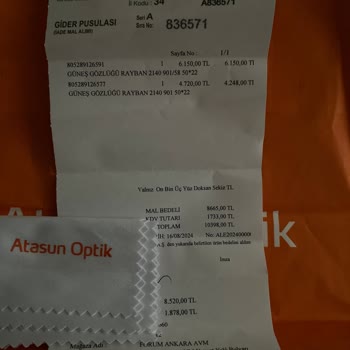 Atasun Optik Yanlış Yönlendirme Ve İade Sürecinde Yaşanan Sorunlar