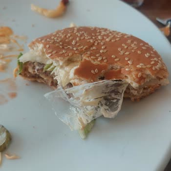 Burger King Mimar Sınan Hamburgerden Poşet Cıktı