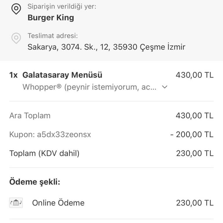 Yemek Sepeti Pişmanlığı