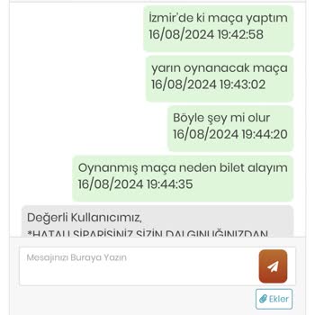 Biletwise Fenerbahçe-Göztepe Maçı İçin Alınan Biletlerde Sorun Yaşadım