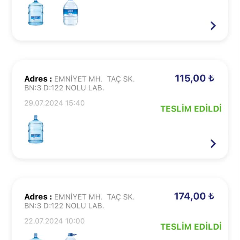 Erikli Su İptal Olan Siparişimin Ücretini Yatırmadı