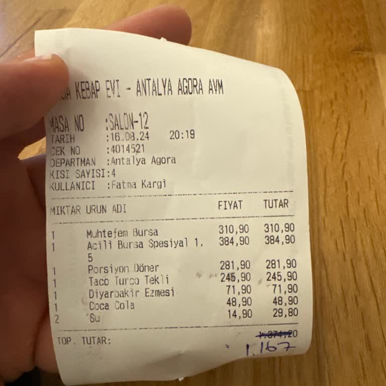 Bursa Kebap Evi Hiç Kaliteli Bir Restoran Değil