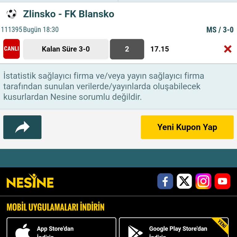 Nesine Hatanın Düzeltilmesini Rica Ediyorum