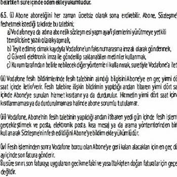 Vodafone Şebeke Sorunu ve Haksız Cayma Bedeli Talebi
