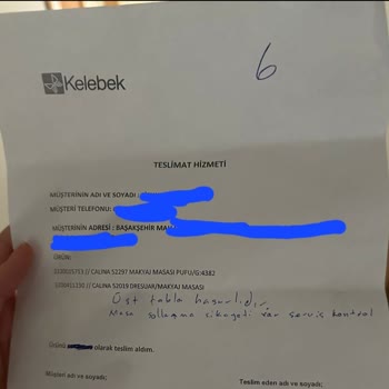 Kelebek Mobilya Çalına Makyaj Masası Hem Kırık Hem Sallanıyor