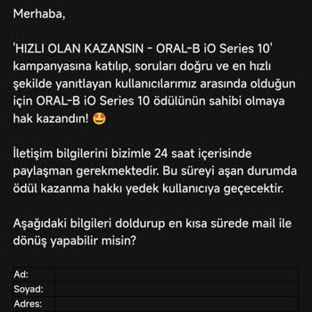 Banabak Oral B İO Series 10 Hediyesi Ulaşmıyor