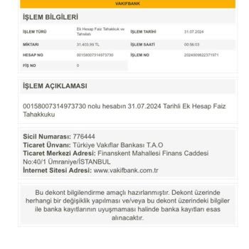 VakıfBank Yansımayan Ödeme Kredi Notu Düşürülmesi