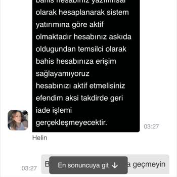 Paramın Geri İadesini İstiyorum.