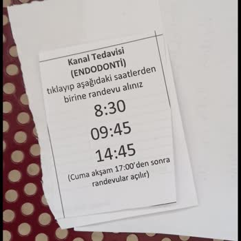 Ege Üniversitesi Diş Hekimliği Fakültesi Ege Üniversitesi Diş Fakültesi Endodonti Bölümü Randevu Alamama