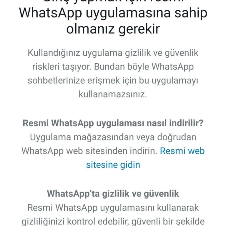 WhatsApp Resmi Uygulama Sorunu