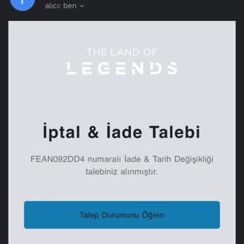 The Land Of Legends İptal İade Tarih
