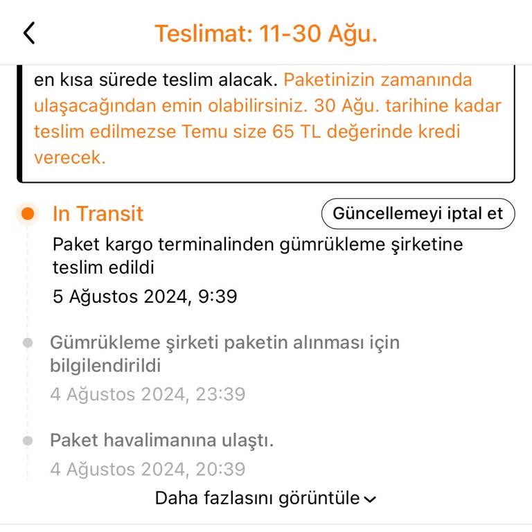 Temu Geciken Alışveriş Sorunu