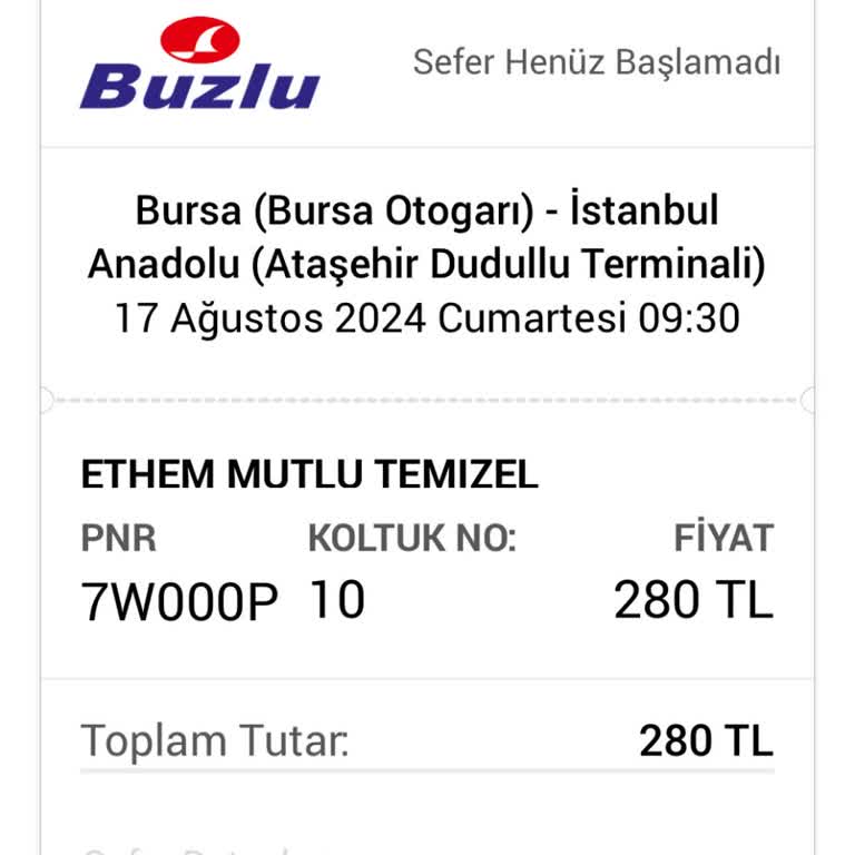 Buzlu Ve Obilet Son Anda Sefer İptali