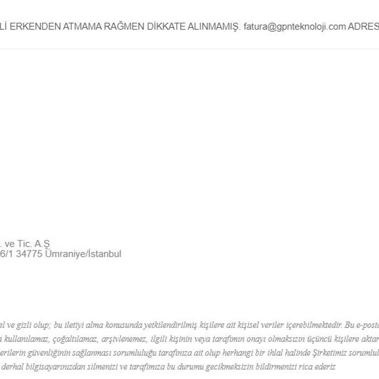 Gpn Bilgi Teknolojileri Fatura Düzeltme Ve İletişim Sorunları